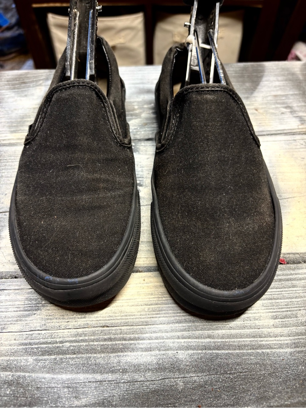 Black canvas slip-on sneakers Womens 5 good condition ready to wear
